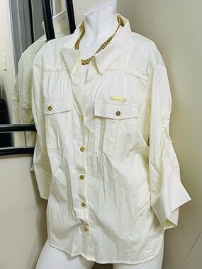 Apple Bottoms Cream Top with Gold Hardware